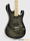 Leeky L-Series L15 HH S Style (Flamed Maple Top/Maple Fingerboard) - Black Burst