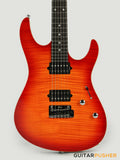 Leeky L-Series L25 HH S Style (Flamed Maple Top/Rosewood Fingerboard) - Fireburst