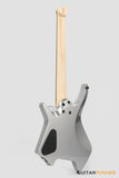 Leeky X-Series X10-7 7-String Headless Electric Guitar Basswood Body Maple Neck Rosewood Fingerboard - Titanium Gray