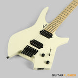 Leeky X-Series X10 Headless Electric Guitar Basswood Body Maple Neck - Pearl White