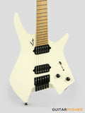 Leeky X-Series X20 Headless Electric Guitar Roasted Basswood Body Roasted Maple Neck - Pearl White