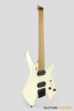 Leeky X-Series X20 Headless Electric Guitar Roasted Basswood Body Roasted Maple Neck - Pearl White