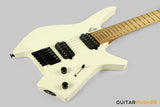Leeky X-Series X20 Headless Electric Guitar Roasted Basswood Body Roasted Maple Neck - Pearl White