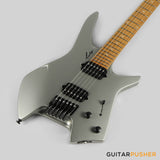 Leeky X-Series X20 Headless Electric Guitar Roasted Basswood Body Roasted Maple Neck - Titanium Gray