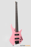 Leeky Y-Series Y10 Headless BASS 4-String Basswood Body Rosewood Neck - Pink