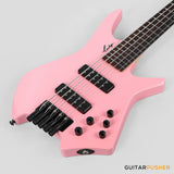 Leeky Y-Series Y10 Headless BASS 4-String Basswood Body Rosewood Neck - Pink