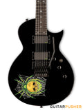 LTD 30th Anniversary KH-3 Kirk Hammet Signature Singlecut Electric Guitar w/ EMG Bone Breaker Humbucker Pickups & Floyd Rose 1000 - Black w/ Spider Graphic