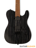 LTD TE-1000 T-Style HH Electric Guitar w/ Seymour Duncan Sentient/Pegasus Humbucker Pickups & Hipshot Bridge - Black Blast