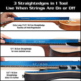 MusicNomad Tri-Beam 3 'n 1 Straight Edge, plus SAE/Metric Ruler & Scale Length Ruler for Acoustic & Electric Guitars MN820