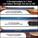MusicNomad Tri-Beam 3 'n 1 Dual Notched Straight Edge & Precision Straight Edge for Acoustic & Electric Guitars MN821