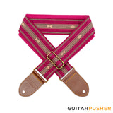 Panlipi Loom Weave Audrey SAG08A Guitar Strap - Mocha Burgundy