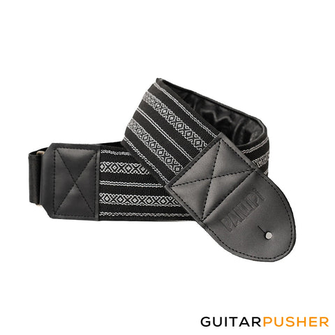 Panlipi Loom Weave Kalinga Lilaktob BASSKAL33 Bass Guitar Strap - Black/White