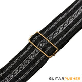 Panlipi Loom Weave Kalinga Lilaktob KAL33A Guitar Strap - Black/White