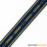 Panlipi Loom Weave Tagtago-Kalasag BAGU01 Guitar Strap - Navy Blue Yellow
