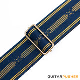 Panlipi Loom Weave Tagtago-Kalasag BAGU01A Guitar Strap - Navy Blue Yellow