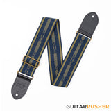 Panlipi Loom Weave Tagtago-Kalasag BAGU01A Guitar Strap - Navy Blue Yellow