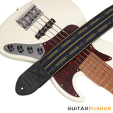 Panlipi Loom Weave Tagtago-Kalasag BASSBAGU01 3" Bass Guitar Strap - Navy Blue Yellow