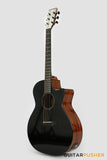 Phoebus PG-40ce v3 Solid Top OM (3rd Gen.) Acoustic-Electric Guitar - Black w/ Gig Bag