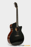 Phoebus PG-40ce v3 Solid Top OM (3rd Gen.) Acoustic-Electric Guitar - Black w/ Gig Bag