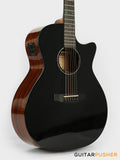 Phoebus PG-40ce v3 Solid Top OM (3rd Gen.) Acoustic-Electric Guitar - Black w/ Gig Bag