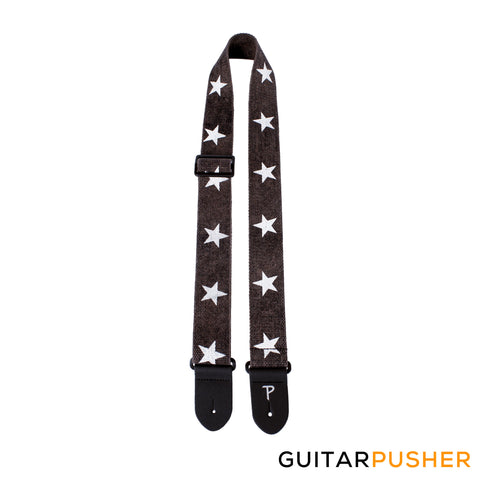 Perri's Leather Deluxe Cotton 2" Guitar Strap w/ Black Leather Ends