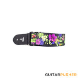 Perri's Leather Polyester 1.5" Ukulele Strap Heat Transfer Design on Polyester Webbing & Genuine Leather Ends