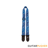 Perri's Leather Polyester 1.5" Ukulele Strap Heat Transfer Design on Polyester Webbing & Genuine Leather Ends