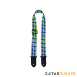 Perri's Leather Polyester 1.5" Ukulele Strap Heat Transfer Design on Polyester Webbing & Genuine Leather Ends