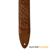 PRS Guitars Padded 2.4" RAS Strap Leather Faux Birds (Tan)