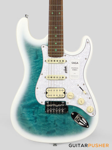 SAGA Guitars Dazzles II HSS PLEK'd S-Style Electric Guitar - Cosmic Ocean
