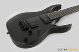 S by Solar AB4.7C-E Carbon Black 7-String Baritone Electric Guitar