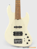 Sadowsky Metro Express 5 M/J Roasted Maple Fingerboard, Clear Pickguard 5-String Bass Guitar - Olympic White