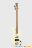 Sadowsky Metro Express 5 M/J Roasted Maple Fingerboard, Clear Pickguard 5-String Bass Guitar - Olympic White