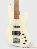 Sadowsky Metro Express 5 M/J Roasted Maple Fingerboard, Clear Pickguard 5-String Bass Guitar - Olympic White