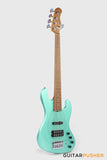 Sadowsky Metro Express 5 M/J Roasted Maple Fingerboard, Clear Pickguard 5-String Bass Guitar - Sage Green