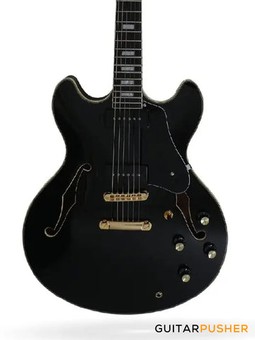 Sire H7V Maple Hollowbody Electric Guitar - Black (2023)