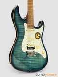 Sire S7FM Alder S-Style w/ Flamed Maple Top Electric Guitar (2023) - Transblue