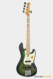 Sire V7 Swamp Ash Reissue 5-String Bass - Transparent Green Satin (2024)