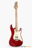 Soloking MS-11 Classic MKII 5A Flame Maple Top Roasted Maple Neck in Transparent Red Nafiri Special