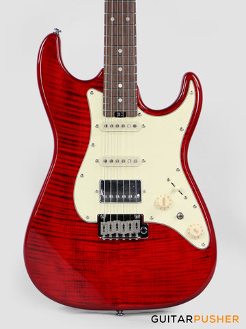 Soloking MS-11 Classic MKII in Transparent Red with Rosewood 5A Flame Top Nafiri Special Run