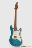 Soloking MS-1 Classic Flat Top FMN Roasted Flame Maple Neck HSS Electric Guitar  - Jeans Pacific Blue