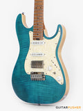 Soloking MS-1 Classic Flat Top FMN Roasted Flame Maple Neck HSS Electric Guitar  - Jeans Pacific Blue