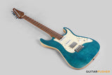 Soloking MS-1 Classic Flat Top FMN Roasted Flame Maple Neck HSS Electric Guitar  - Jeans Pacific Blue