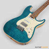 Soloking MS-1 Classic Flat Top FMN Roasted Flame Maple Neck HSS Electric Guitar  - Jeans Pacific Blue