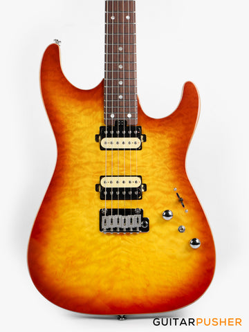 Soloking MS-1 Custom 24 HH Quilt with Rosewood FB - Honeyburst