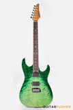 Soloking MS-1 Custom 24 HH Quilt with Rosewood FB JESCAR - in Turquoise Wakesurf