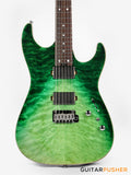 Soloking MS-1 Custom 24 HH Quilt with Rosewood FB JESCAR - in Turquoise Wakesurf