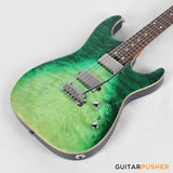 Soloking MS-1 Custom 24 HH Quilt with Rosewood FB JESCAR - in Turquoise Wakesurf