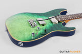 Soloking MS-1 Custom 24 HH Quilt with Rosewood FB JESCAR - in Turquoise Wakesurf