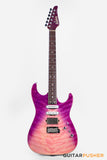 Soloking MS-1 Custom 24 HSS Quilt with Rosewood FB JESCAR - in Purple Wakesurf